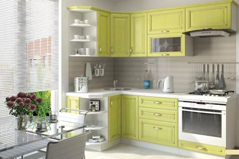 Cozinha amarela 14 m2. - Design de interiores