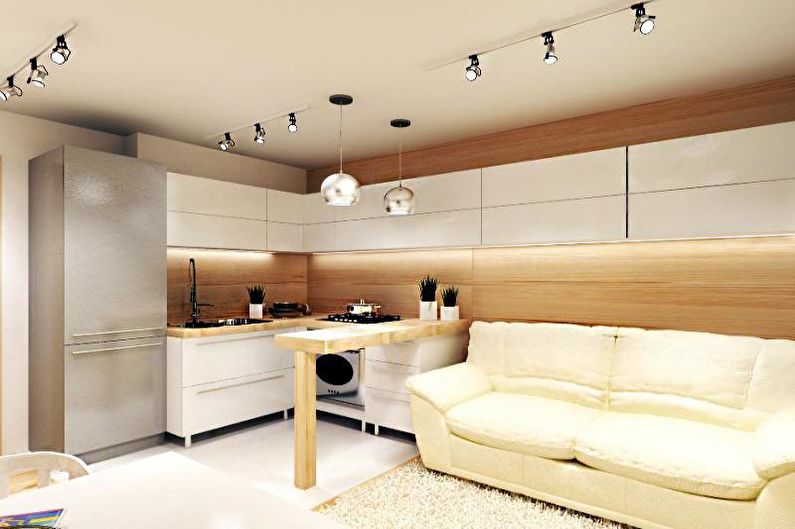 Conception de cuisine 14 m² - décoration de plafond