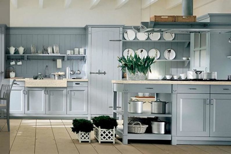 O design interior da cozinha é de 14 m². - Foto