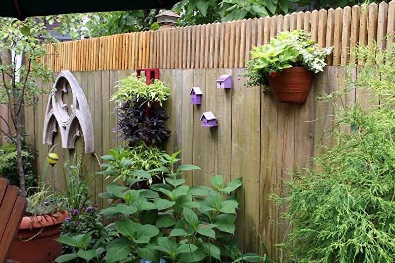 Decor for a fence for a private house - photo