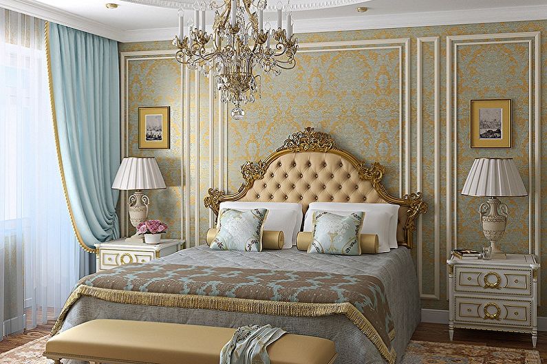 Bakgrund till sovrummet i klassisk stil