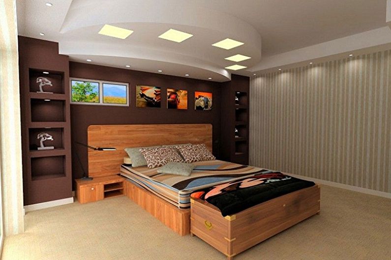 سقف الحوائط الجافة في غرفة النوم