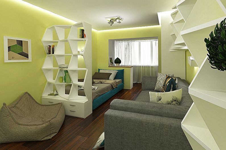 Hur man kan zonera ett rum för föräldrar och barn - Omrätta ett rum med möbler