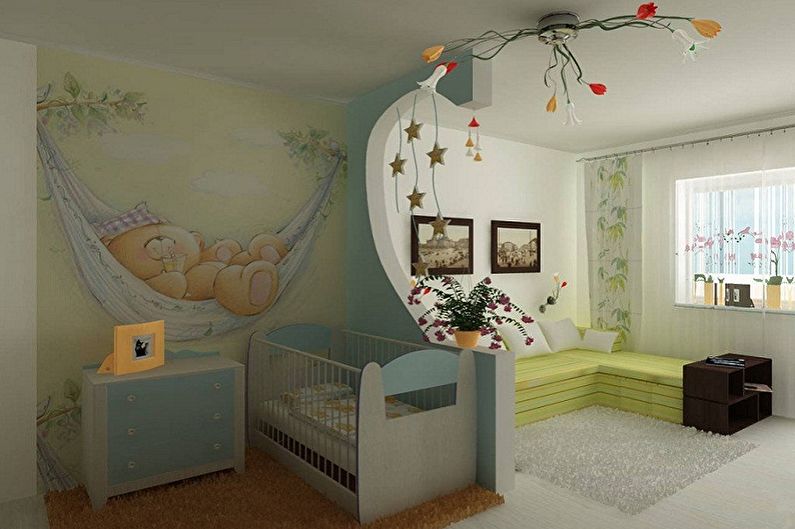 How to zone a room for parents and a child - photo