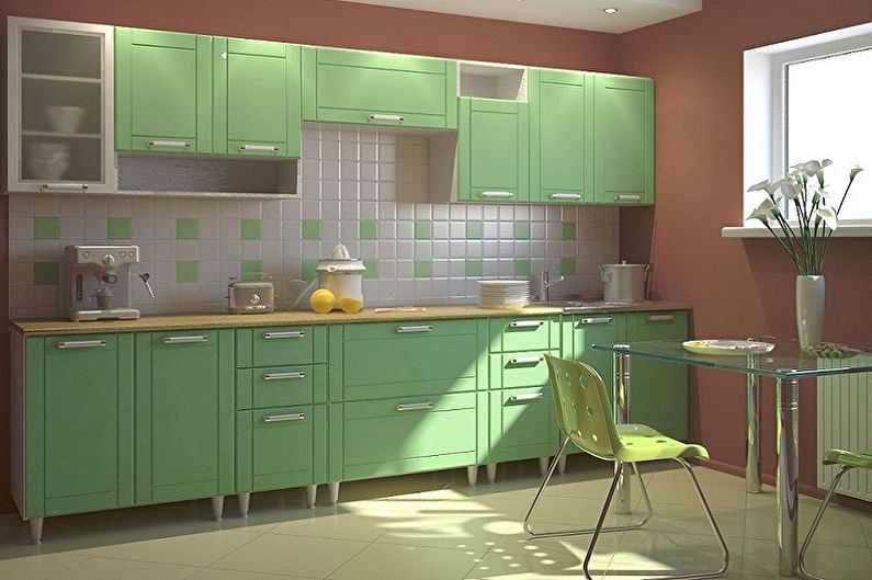 Virtuves dizains 3 x 4 metri - krāsu shēmas