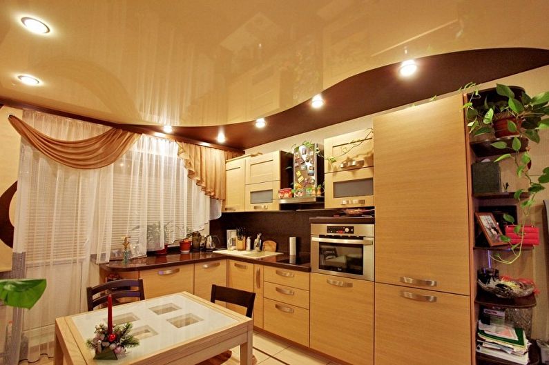 تصميم مطبخ 3 × 4 متر - تشطيب اسقف