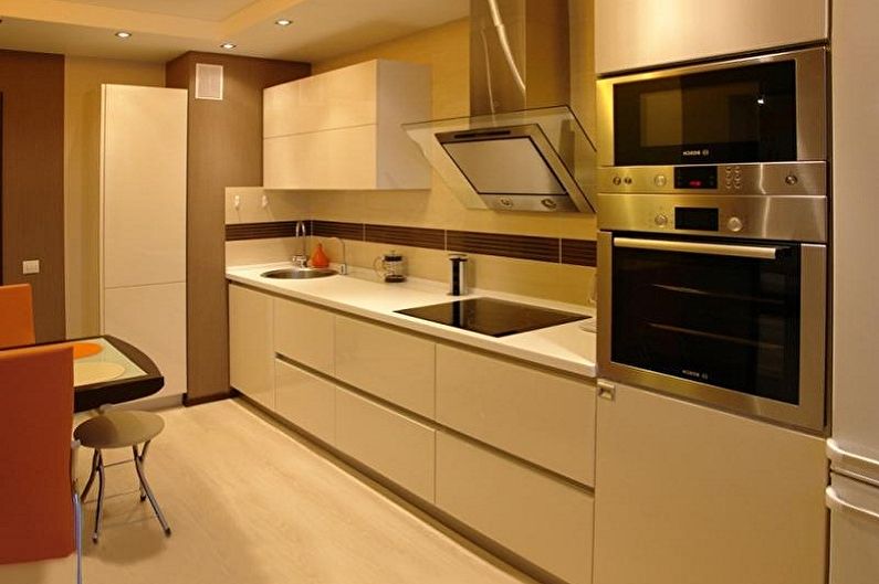 Virtuvės interjero dizainas 3 ir 4 metrų atstumu - nuotrauka
