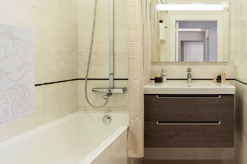 Balta vannas istaba 3 kv.m. - Interjera dizains