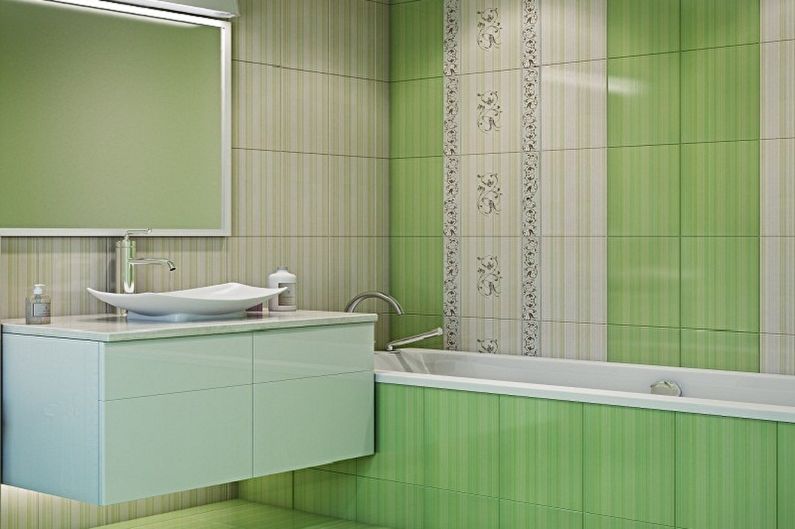 Baño verde de 3 m2. - Diseño de interiores