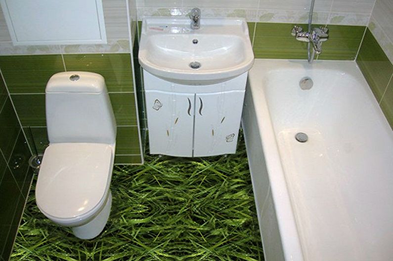 Vannas istabas dizains 3 kv.m. - grīdas apdare