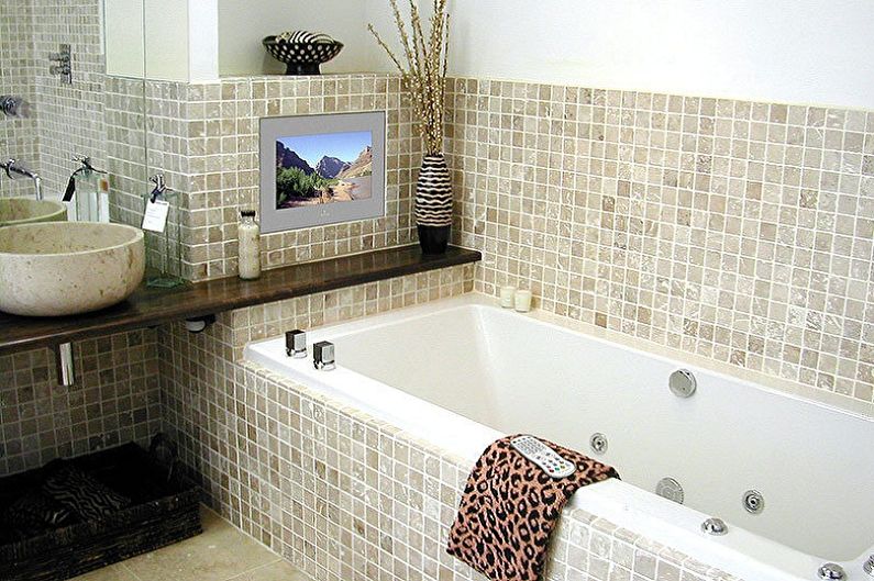 Design koupelny 3 m² - dekorace na zeď