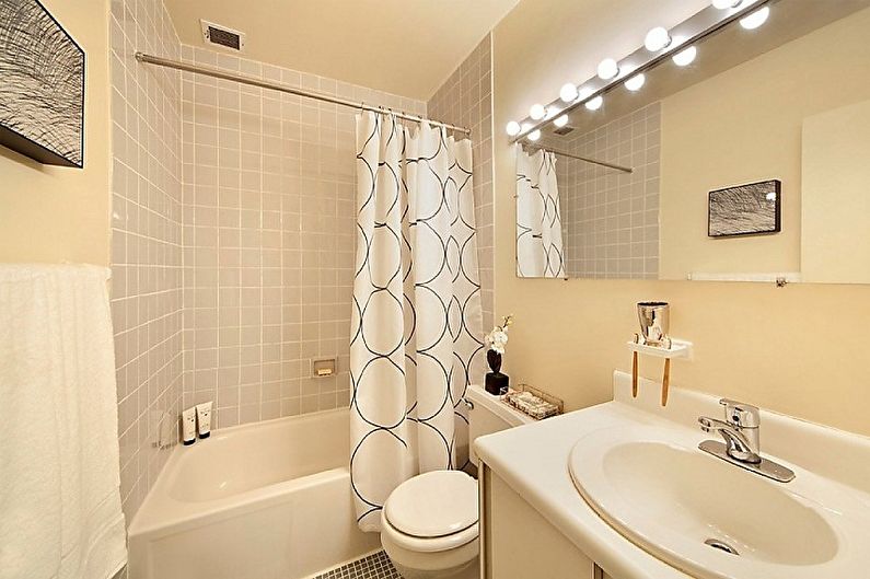 Kylpyhuoneen suunnittelu 3 neliömetriä - seinäkoriste