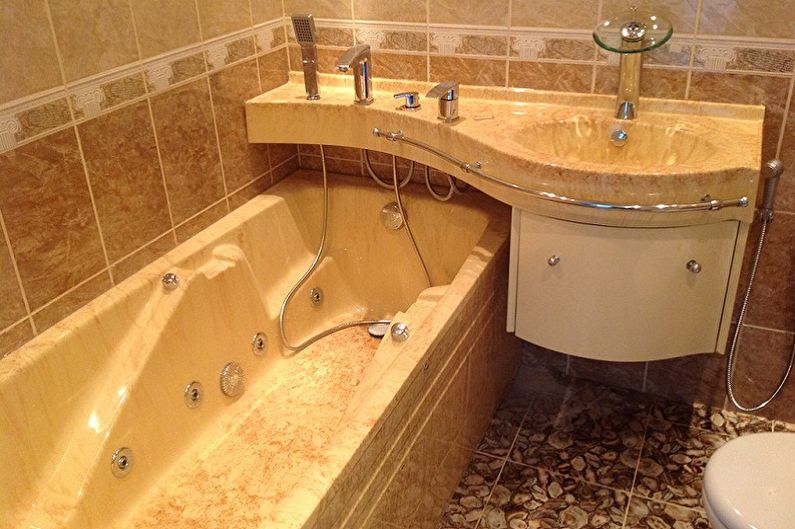 Badezimmerdesign 3 qm - Sanitär und Möbel