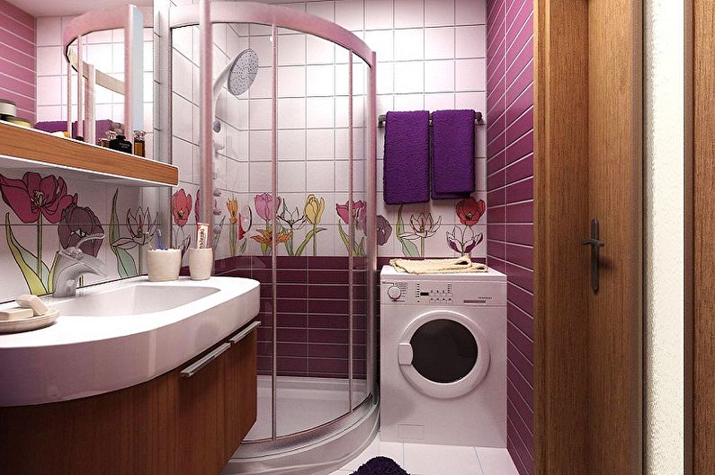 Vonios kambario dizainas 3 kv.m. - Apšvietimas ir dekoras
