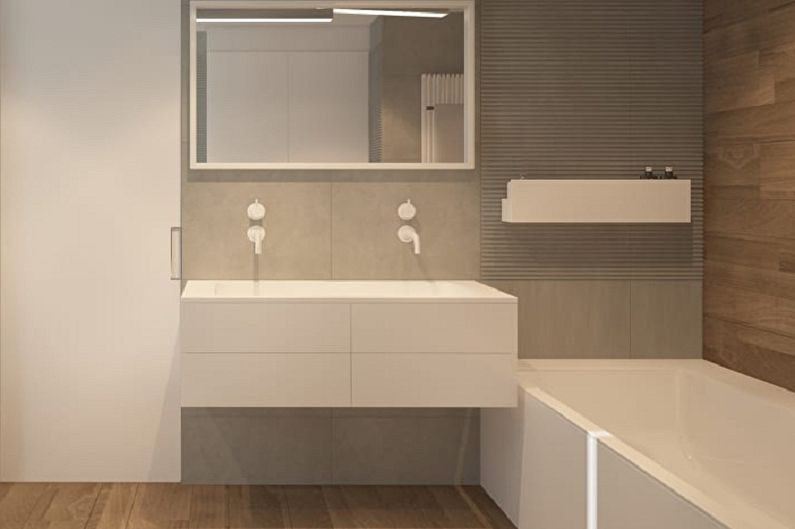 Vannas istaba 3 kv.m. minimālisma stilā - Interjera dizains