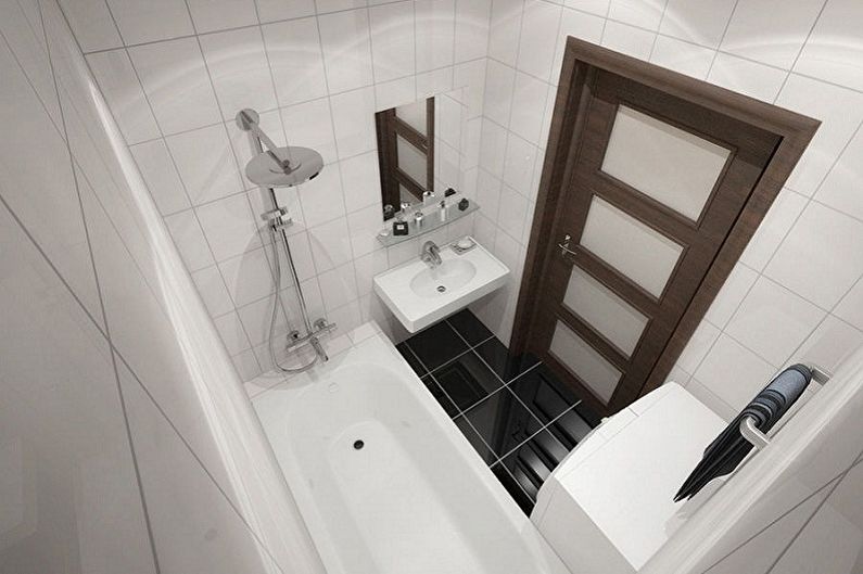 Интериорен дизайн на баня от 3 кв.м. - Снимка