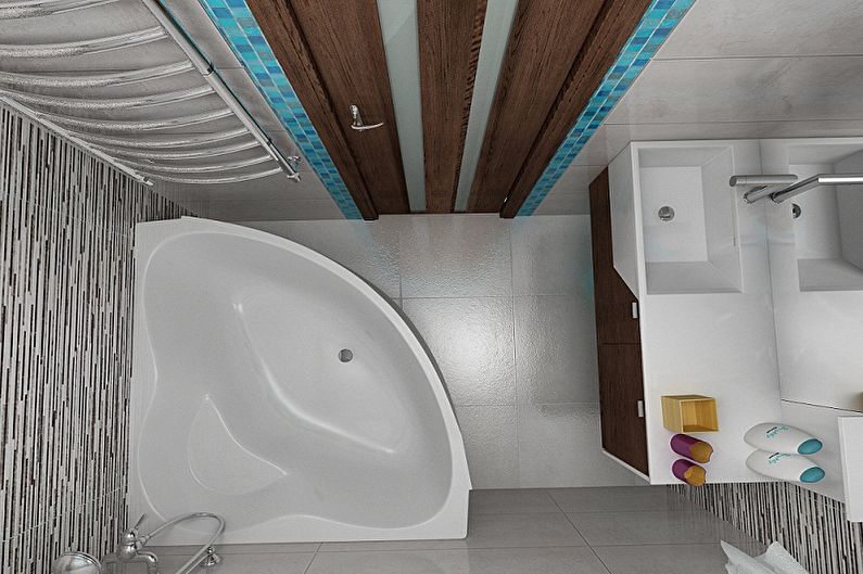 Interior design di un bagno di 3 mq - Foto