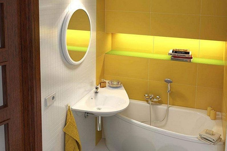 3 kv.m vonios kambario interjero dizainas - Nuotrauka