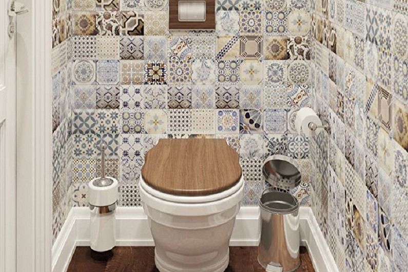Materiale della parete della toilette: piastrelle di ceramica