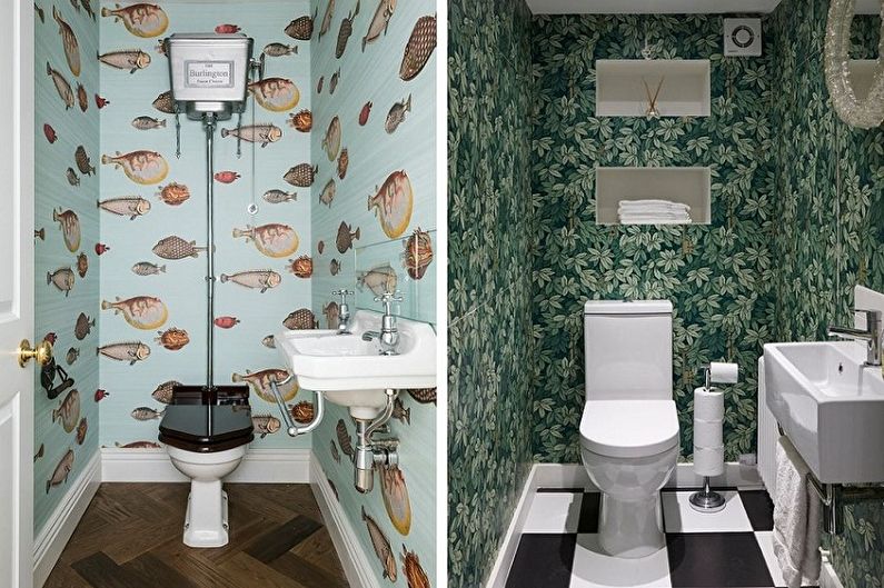 Dekorácie toaletných stien - interiérový dizajn toaliet