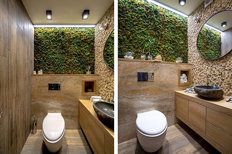 Dekorácie toaletných stien - interiérový dizajn toaliet