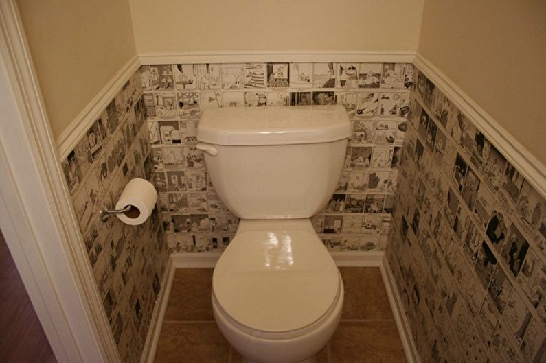 Зидна декорација у тоалету - фотографија