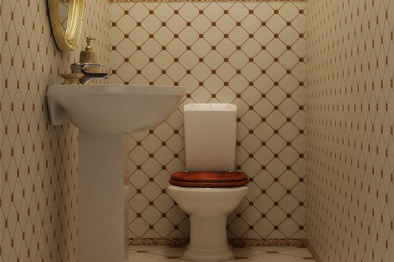 Decorarea pereților la toaletă - fotografie