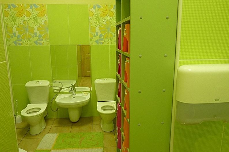 Fali dekoráció a WC-ben - fénykép