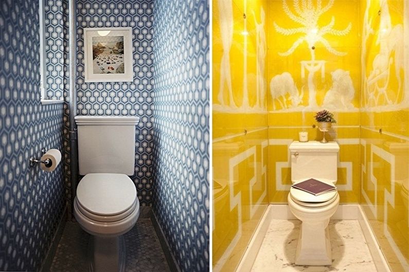 Design do banheiro em Khrushchev - Esquemas de cores
