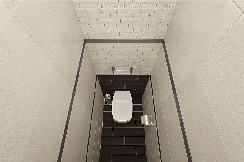 Minimālisma stila tualete Hruščovā - interjera dizains