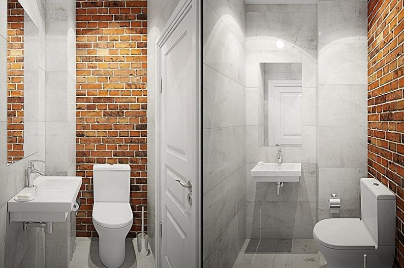Toaletă în Hrușciov în stil mansardă - Design interior