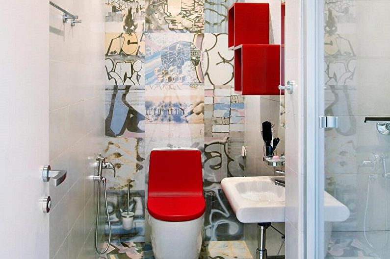 Интериорен дизайн на тоалетната в Хрушчов - снимка