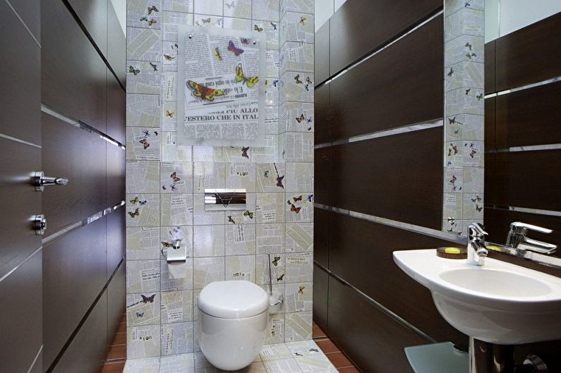 Interior design della toilette a Krusciov - foto
