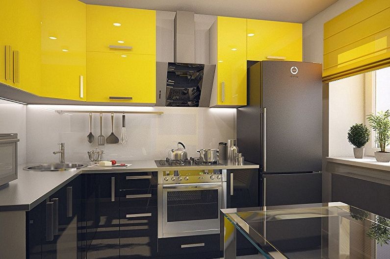 تصميم مطبخ 3 × 3 متر - حلول ألوان