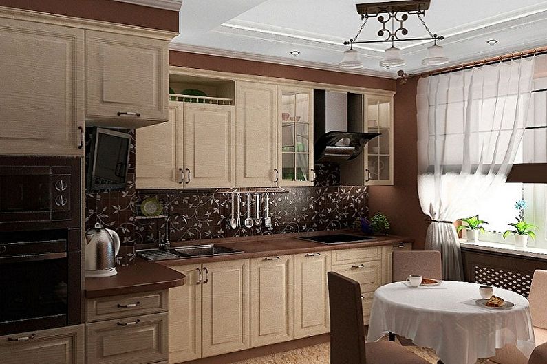 การออกแบบห้องครัว 3 x 3 เมตร - โซลูชั่นสี