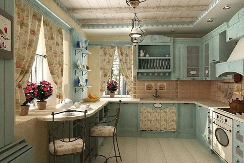 Kuchyně 3 x 3 metry ve stylu Provence - interiérový design