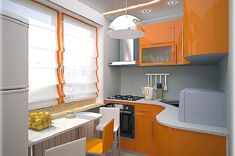 Kuhinja dizajna interijera 3 na 3 metra - foto