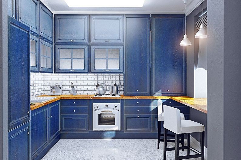 การออกแบบตกแต่งภายในห้องครัว 3 x 3 เมตร - ภาพถ่าย