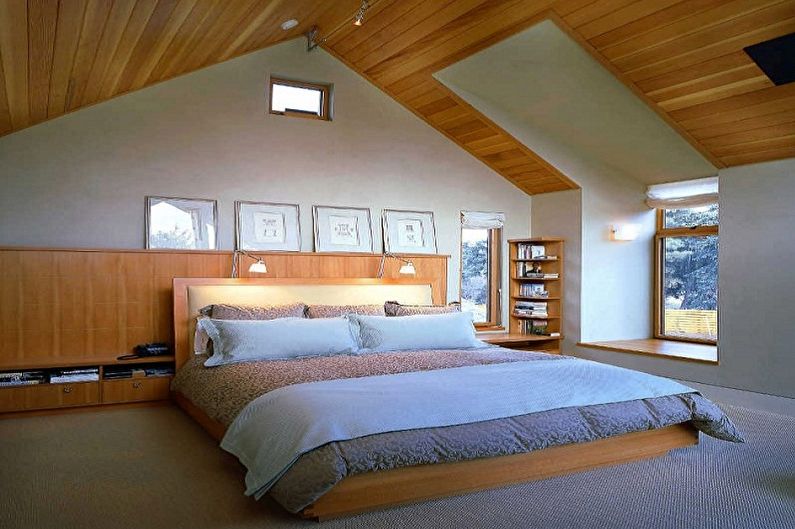 Тавански дизайн на спалня - подова довършителност