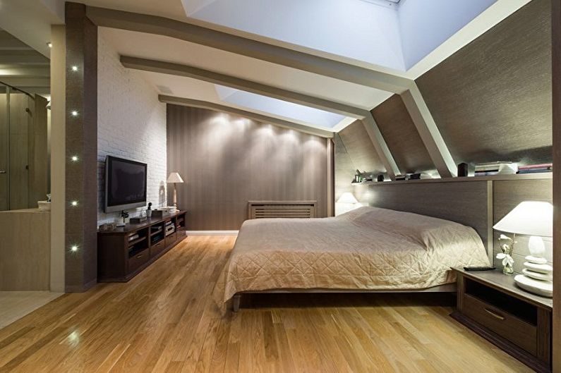 Camera da letto mansardata design - finitura del pavimento