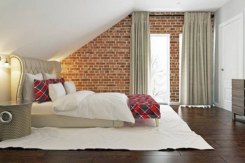Attic bedroom interior design - photo
