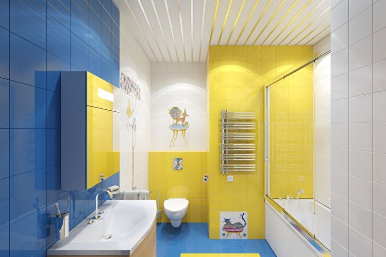 Dizajn kupaonice 5 m² - Rješenja u boji