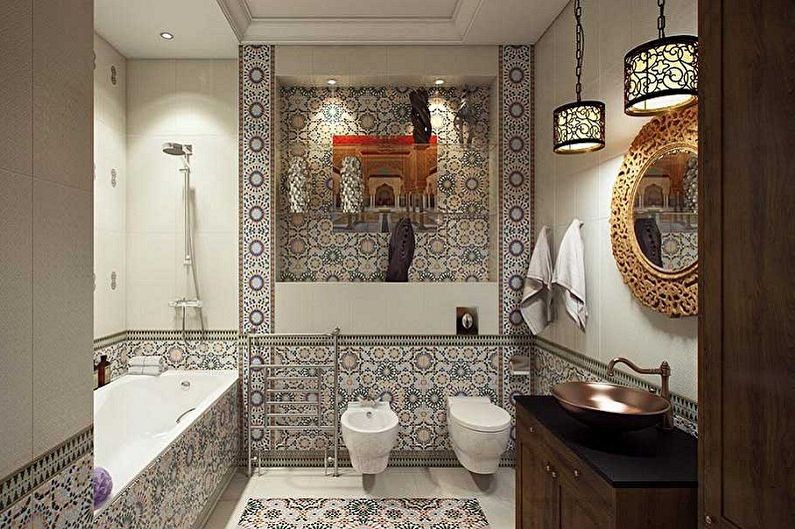 Dizajn kupaonice 5 m² - Rasvjeta i dekor