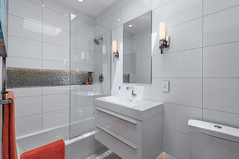 Banheiro 5 m² no estilo do minimalismo - Design de Interiores