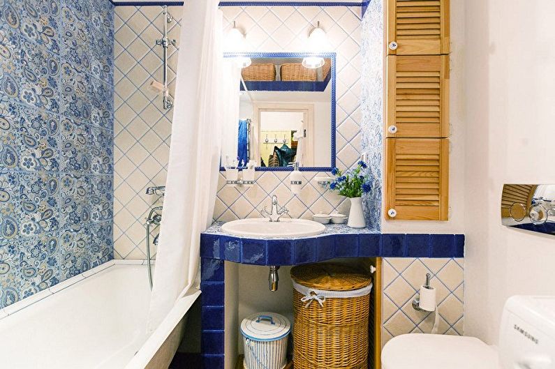 Fürdőszoba 5 négyzetméter Provence stílusban - belsőépítészet