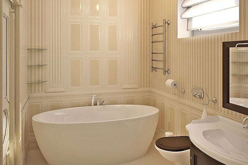 Kylpyhuone 5 neliömetriä klassisessa tyylissä - Sisustussuunnittelu