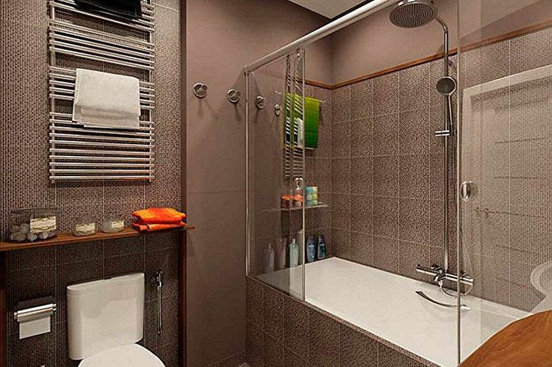 Indvendig design af et badeværelse på 5 kvm. - Foto