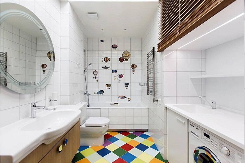 Дизајн купатила 6 м² - Решења у боји