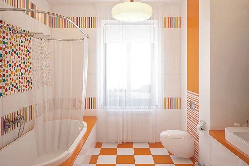 Дизајн купатила 6 м² - Решења у боји
