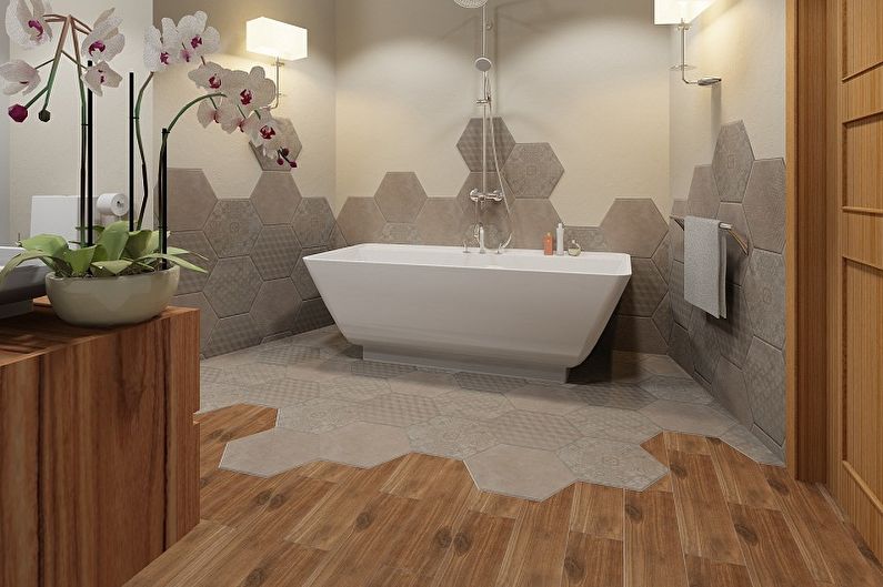 Design salle de bain 6 m2 - finition du sol